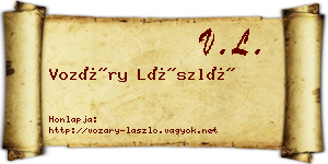 Vozáry László névjegykártya